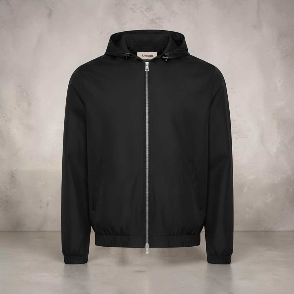 Glanzende jas met capuchon